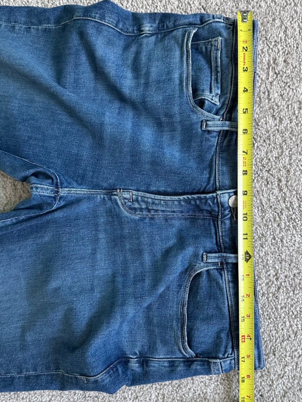 FRAME Le Garcon Slim Boyfriend Jeans Blue Gratitude Raw Hem LGJRA785 Sz 30 - Picture 8 of 13